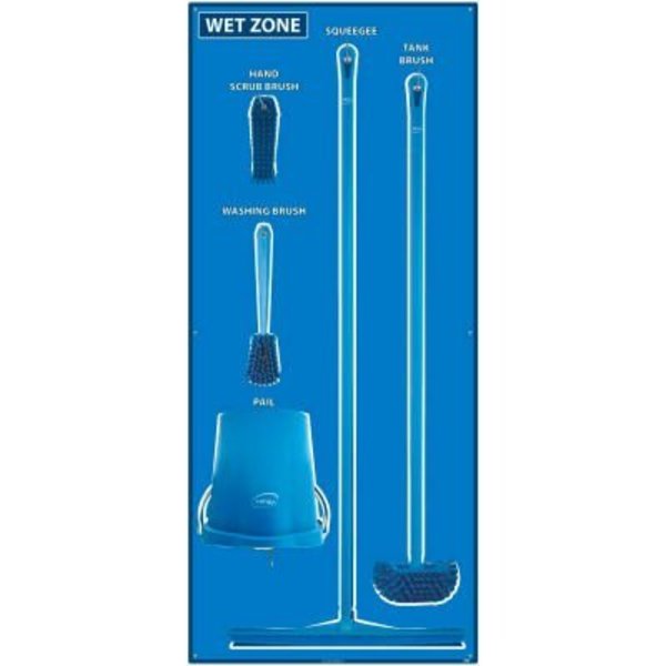 National Marker Co National Marker Wet Zone Shadow Board Combo Kit, Blue/Blue, 68 X 30, Pro Series Acrylic - SBK115FG